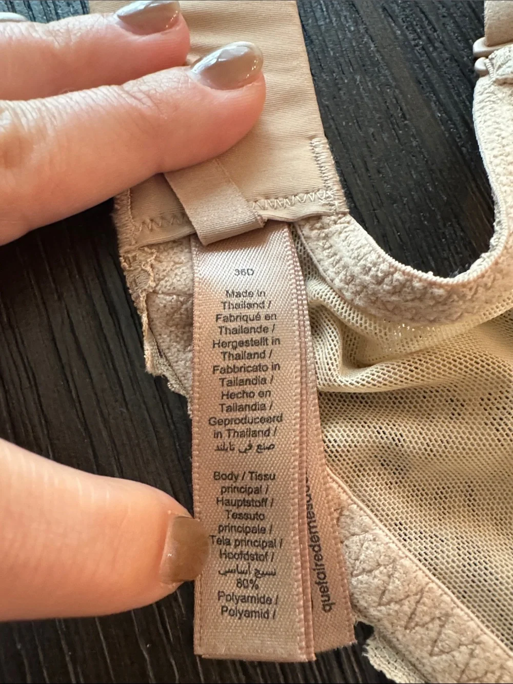 SKIMS Fits Everybody Lace T-Shirt Bra, 36D, Clay - Picture 3 of 7
